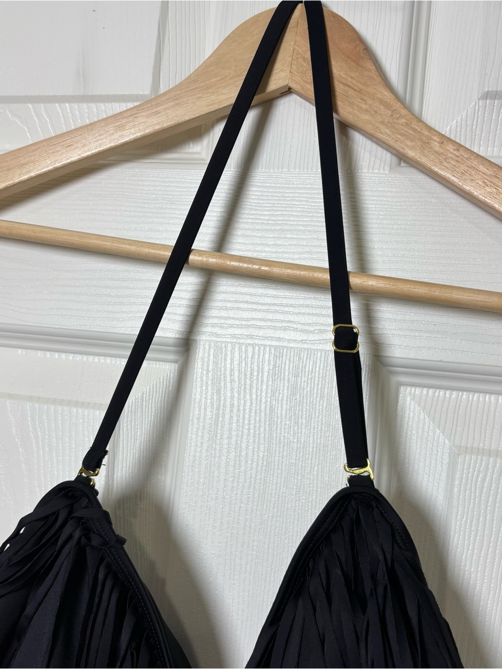 Swimsuits for All x Kim Gravel Fringe One Piece Bathing Suit Black Plus 16 NEW - Picture 3 of 10